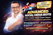 develop tiktok bot, youtube bot, instagram bot, discord bot, telegram bot faster