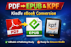 professional ebook formatting convert PDF to epub, kindle