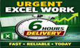 do urgent excel work , 6 hour delivery , fix formulas, formatting and errors