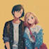 do a anime couple character art anime style