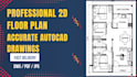 create professional 2d floor plans in autocad for houses