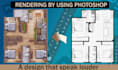 make 2d house plans and convert to 3d  render