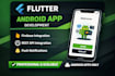develop a flutter android mobile app with firebase