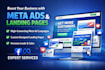 create meta ad designs and landing pages with launch instructions