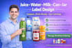 create unique juice label, water bottle label, milk, can, jar label design