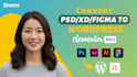 convert figma, PSD, xd to wordpress using elementor pro