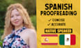 proofread spanish texts as a native speaker