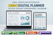 create an automated 2026 digital planner, excel budget spreadsheet, calendar