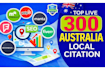 do 300 australia local citations and australian business directories local SEO