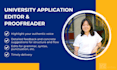 proofread and edit your university application