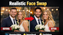 do realistic face swapping, head swap image to video editing