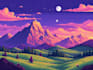 draw pixel art background and landscape