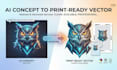 redraw your ai concept into a print ready vector design