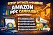 setup, optimize and manage amazon PPC campaign sponsored ads