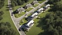 construct real estate property,gated community,row house design,site plan render