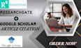 increase google scholar backdate current citations, journals, using researchgate