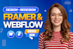 design framer website, webflow website, figma to webflow framer landing page