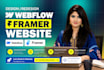 design framer website, webflow website, figma to webflow or framer landing page