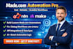 do custom made com automation and api integrations with respond io, make com n8n