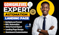 setup gohighlevel workflow, gohighlevel crm automation landing page ghl expert
