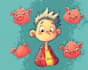 create cartoon doodle art illustration for your project