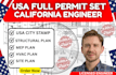 do california licensed engineer,engineering permit construction permit set, ca