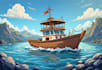 draw your boat into vector cartoon art illustration