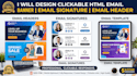 design clickable HTML email banner email signature email header website email