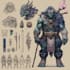 create a game character art character in unique style