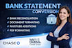 convert pdf to excel , convert bank statements, admin support