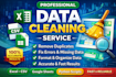 iwill do professional data cleaning in excel, google sheets