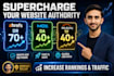 increase ahref dr70 plus moz da 40 majestic tf 40 plus