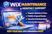 wix website maintenance and monthly support updates and fixes