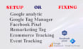 setup ga4, pixel and ads conversion tracking, ecommerce tracking