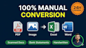 manually convert PDF or image to excel and word