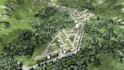 restructure 3d real estate development, render  aerial view, community layout
