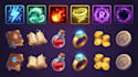 design 2d game icon, hand drawn assets, item, objects, props, hand paint skill