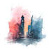 hand drawn artistic watercolor art