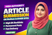 do article submission on medium,com high da guest post, guest posting service