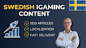 write swedish igaming content and SEO articles