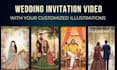 create custom illustrated wedding invitation videos