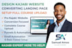 design kajabi website, converting landing page setup full course upload expert