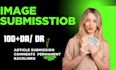 do manual image submission, PDF submission  comment backlinks