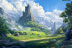 digitally paint fantasy landscape