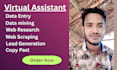 data entry, data mining, web scraping, web research,