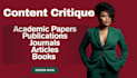 critique books, publications, articles and journals