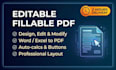 create a professional editable fillable PDF form or redesign pdf form