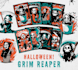 design custom halloween skeleton grim reaper logo