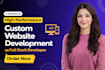 do custom website development as full stack developer, front end developer
