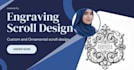 create custom vintage engraving scroll line art and ornamental scroll design